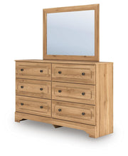 Aleaport Full Panel Bed with Mirrored Dresser and Nightstand in Warm Brown - PKG022638