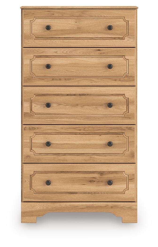 Aleaport King Panel Bed with Chest and Nightstand in Warm Brown - PKG022653