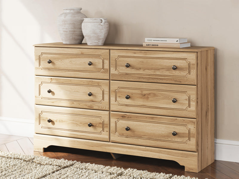 Aleaport King Panel Bed with Dresser in Warm Brown - PKG022657