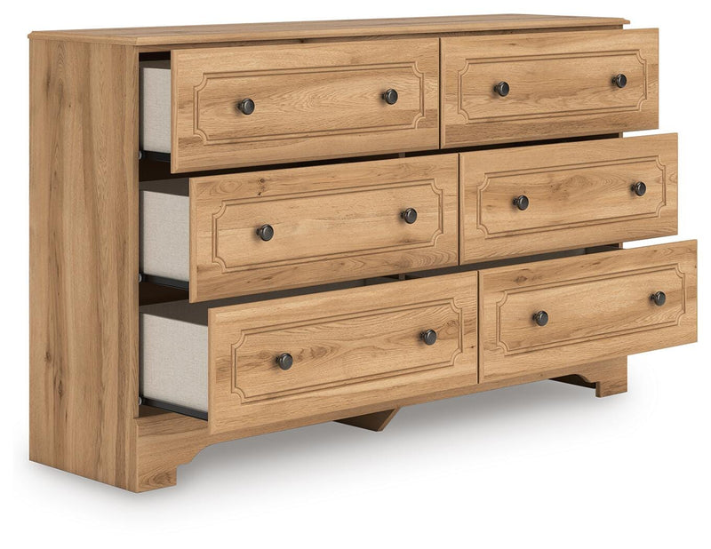 Aleaport King Panel Bed with Dresser in Warm Brown - PKG022657