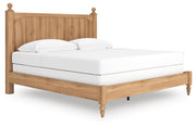 Aleaport King Panel Bed with Mirrored Dresser in Warm Brown - PKG022651