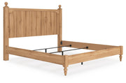 Aleaport King Panel Bed with Mirrored Dresser in Warm Brown - PKG022651
