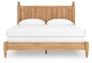 Aleaport King Panel Bed with Mirrored Dresser in Warm Brown - PKG022651