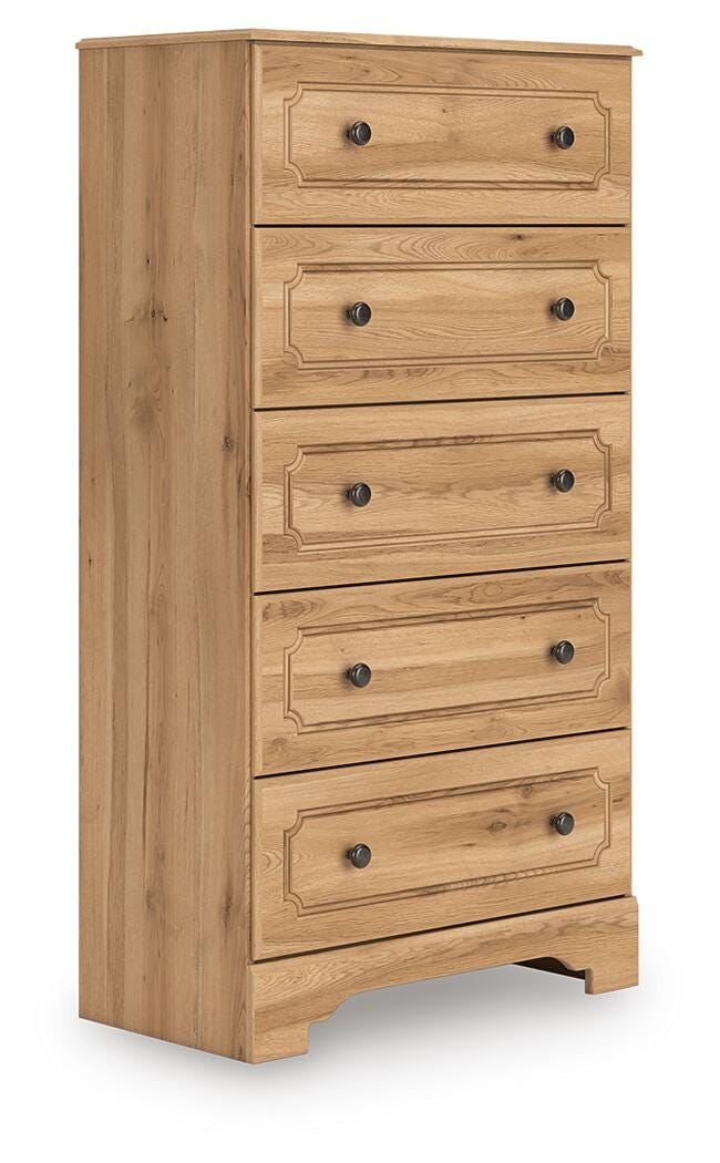 Aleaport Queen Panel Bed with Dresser and Chest in Warm Brown - PKG022644