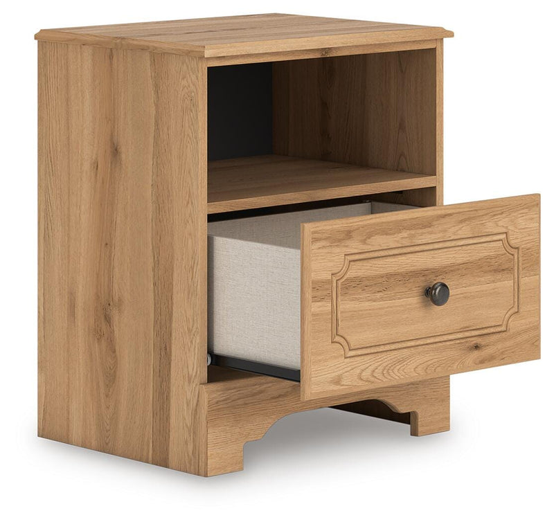 Aleaport Twin Panel Bed with Chest and Nightstand in Warm Brown - PKG022629