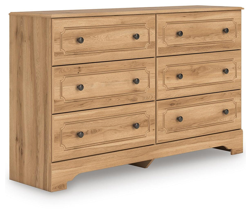 Aleaport Twin Panel Bed with Dresser and Chest in Warm Brown - PKG022628