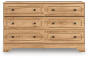 Aleaport Twin Panel Bed with Dresser in Warm Brown - PKG022633
