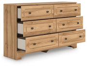 Aleaport Twin Panel Bed with Dresser in Warm Brown - PKG022633
