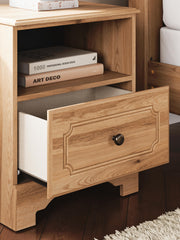 Aleaport Warm Brown King Panel Bed, Dresser, Mirror and Nightstand - PCB1075B10