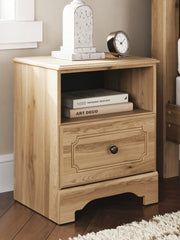 Aleaport Warm Brown King Panel Bed, Dresser, Mirror and Nightstand - PCB1075B10