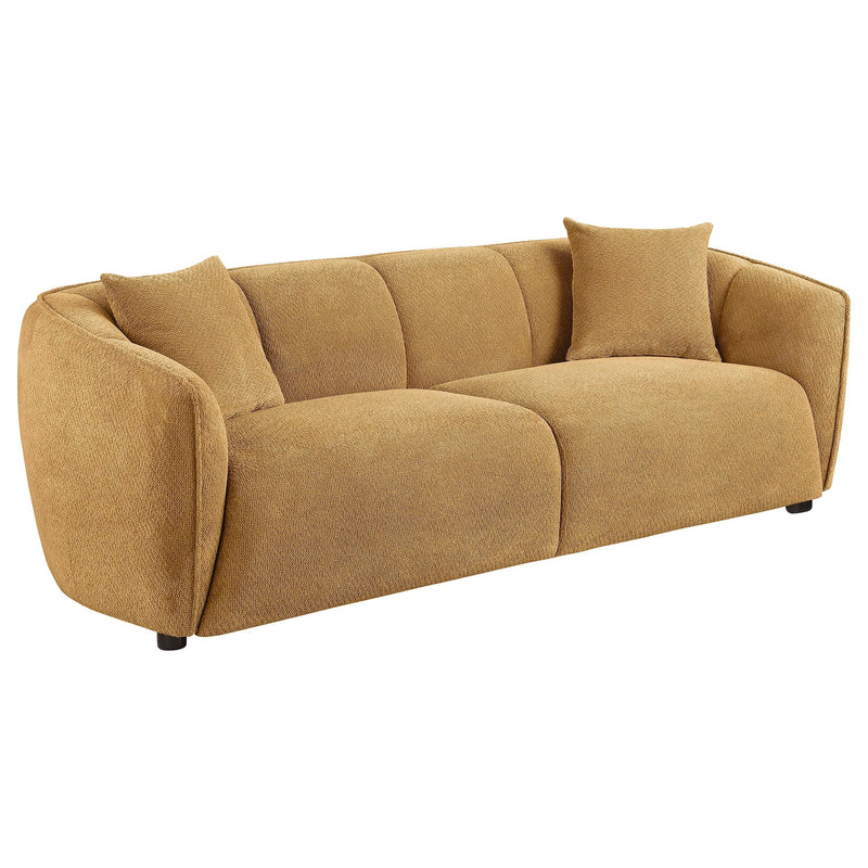 Aleisha 2-piece Fabric Upholstered Sofa Set Mustard Yellow - 503061-S2