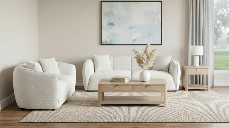 Aleisha 2-piece Fabroc Upholstered Sofa Set Sand - 503064-S2
