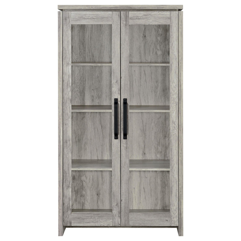 Alejo 2-door Engineered Wood Tall Cabinet Grey Driftwood - 950783