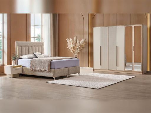 Alessa Al Bedroom (Queen Frame With Headboard & Dresser With Mirror & 2 Nightstand) - 200-ALT-ALE-QB-SET