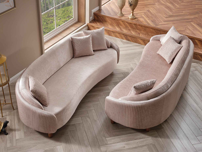 Alessa Stationary Sofa Cream in Cream - 101-ALE-SZ245-3