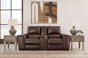 Alessandro Walnut Power Reclining Loveseat with Console - U2550218