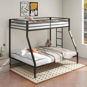 Alevera Metal Twin Over Full Bunk Bed with Ladder Black - 460365BLK