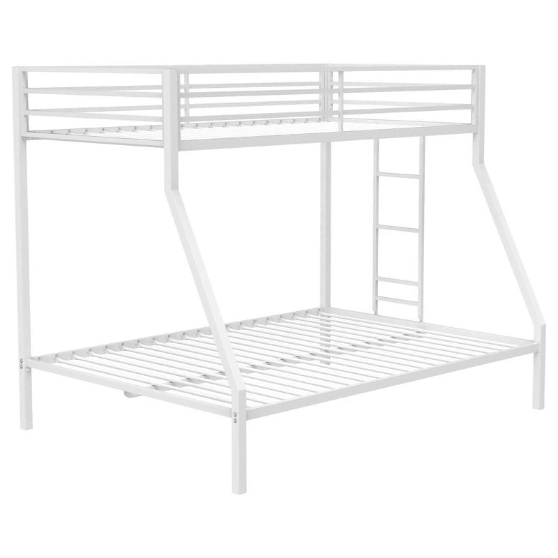 Alevera Metal Twin Over Full Bunk Bed with Ladder White - 460365WHT