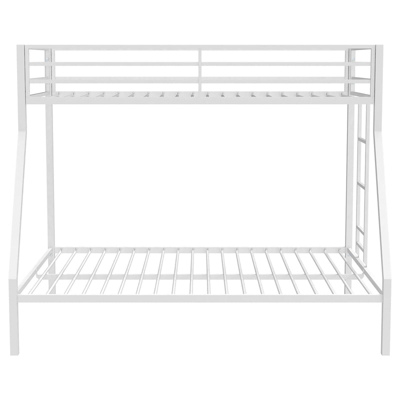 Alevera Metal Twin Over Full Bunk Bed with Ladder White - 460365WHT