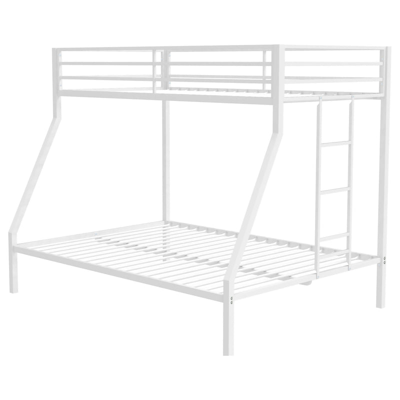 Alevera Metal Twin Over Full Bunk Bed with Ladder White - 460365WHT