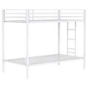 Alevera Metal Twin Over Twin Bunk Bed with Ladder White - 460361WHT