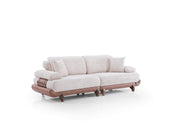 Alexa 4-pieces (Sofa & Module Sofa & 2 Chair) Livingroom Set Cream in Cream - 101-ALE-ERACREAM-3M3BB