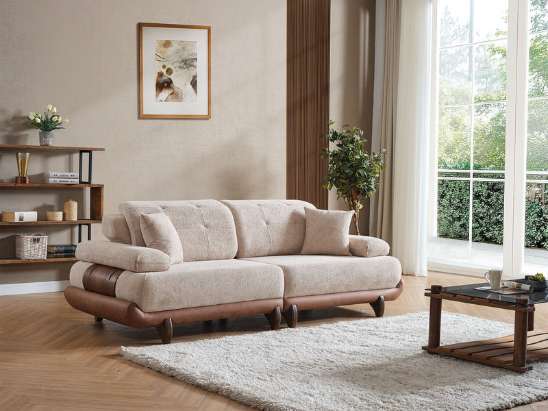 Alexa Convertible Sofa Cream in Cream - 101-ALE-ERACREAM-3