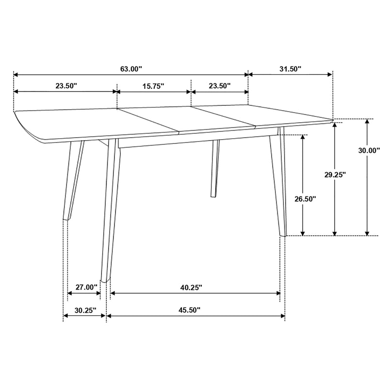 Alfredo 6-piece Butterfly Leaf Dining Set Natural Walnut - 108080-S6