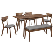 Alfredo 6-piece Butterfly Leaf Dining Set Natural Walnut - 108080-S6