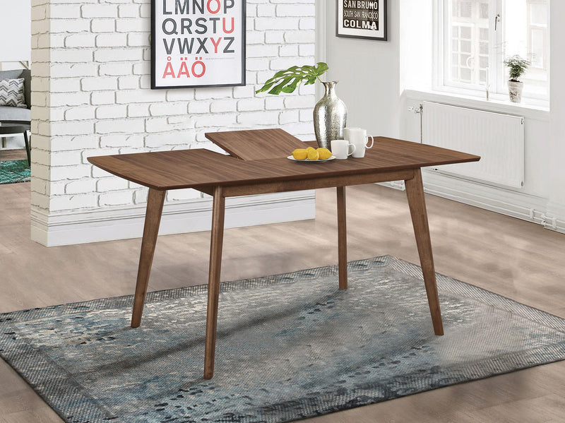 Alfredo 63-inch Extension Leaf Dining Table Natural Walnut - 108080