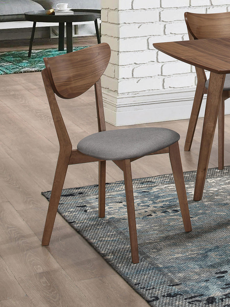 Alfredo Dining Side Chair Grey and Natural Walnut (Set of 2) - 108082