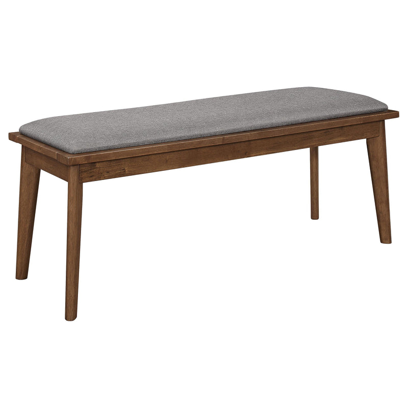 Alfredo Upholstered Dining Bench Grey and Natural Walnut - 108083