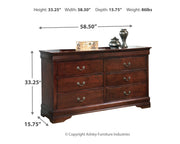 Alisdair Full Sleigh Bed with Dresser in Reddish Brown - PKG004942