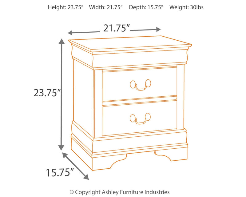 Alisdair Full Sleigh Bed with Mirrored Dresser and 2 Nightstands in Reddish Brown - PKG004966