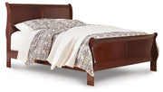 Alisdair Queen Sleigh Bed with Mattress in Reddish Brown - PKG000501