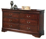 Alisdair Reddish Brown Queen Sleigh Bed, Dresser and Chest - B376B28
