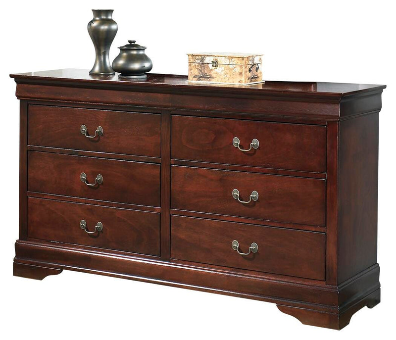 Alisdair Reddish Brown Twin Sleigh Bed, 2 Dressers, Mirror and Nightstand - B376B33