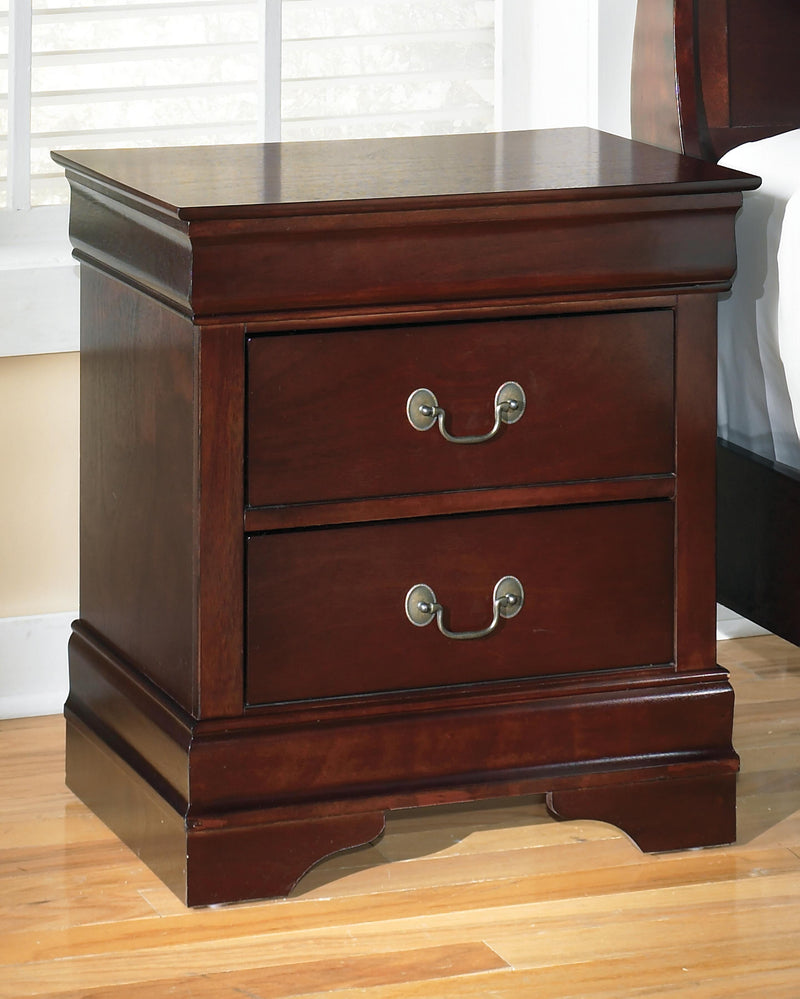 Alisdair Reddish Brown Twin Sleigh Bed, 2 Dressers, Mirror and Nightstand - B376B33