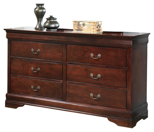 Alisdair Reddish Brown Twin Sleigh Bed, 2 Dressers, Mirror and Nightstand - B376B33