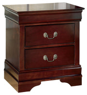 Alisdair Twin Sleigh Bed with 2 Nightstands in Reddish Brown - PKG000508