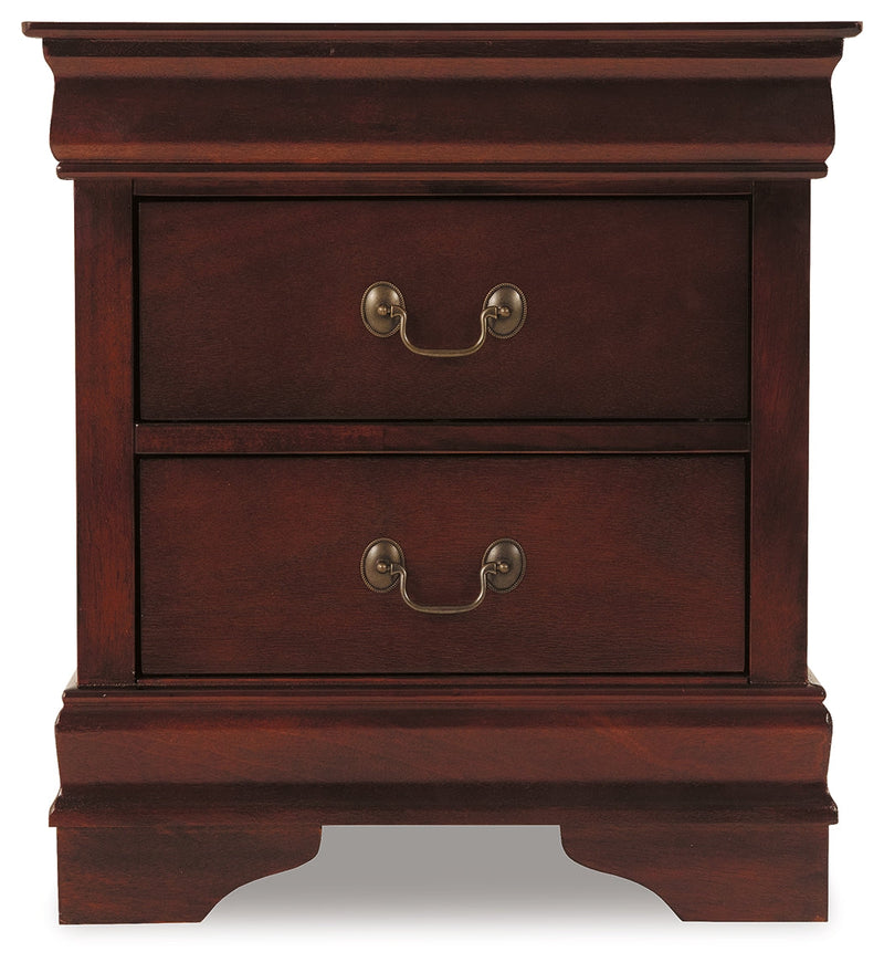 Alisdair Twin Sleigh Bed with Mirrored Dresser and 2 Nightstands in Reddish Brown - PKG004972
