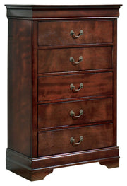 Alisdair Twin Sleigh Bed with Mirrored Dresser and Chest in Reddish Brown - PKG004974