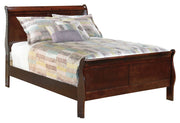 Alisdair Twin Sleigh Bed with Mirrored Dresser, Chest and 2 Nightstands in Reddish Brown - PKG004978