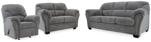Allmaxx Sofa, Loveseat and Recliner in Pewter - PKG002322