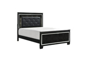 Allura Black LED King Panel Bed - DMV FurnitureKing Bed