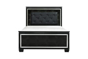 Allura Black LED King Panel Bed - DMV FurnitureKing Bed