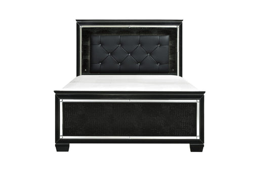 Allura Black LED King Panel Bed - DMV FurnitureKing Bed