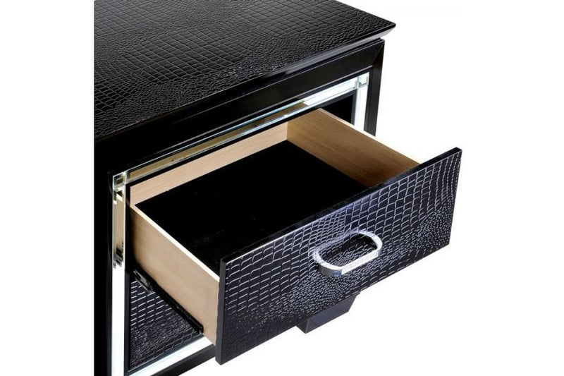 Allura Black LED Nightstand - DMV FurnitureNightstand
