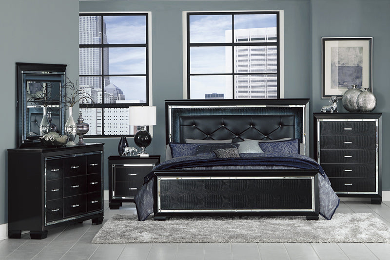 Allura Black LED Upholstered Panel Bedroom Set - DMV FurnitureBedroom Set