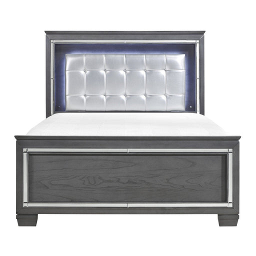 Allura Gray LED King Panel Bed - DMV FurnitureKing Bed